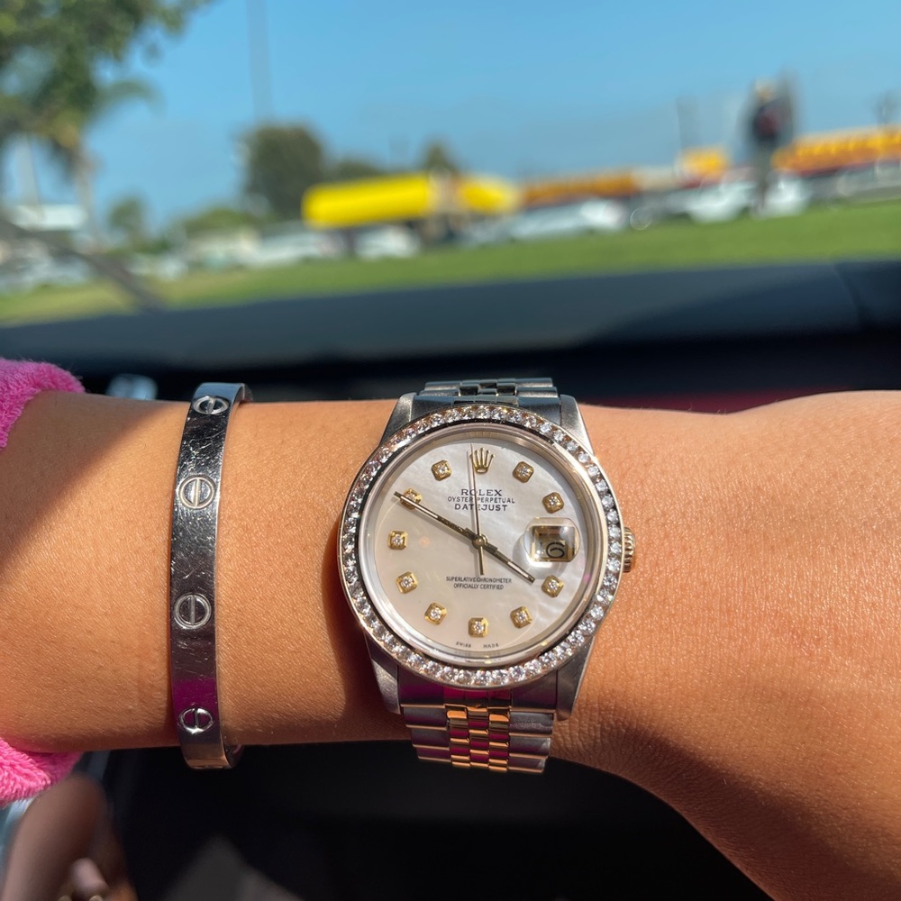 ROLEX 36MM DATE JUST TWO TONE W Diamonds 36MM